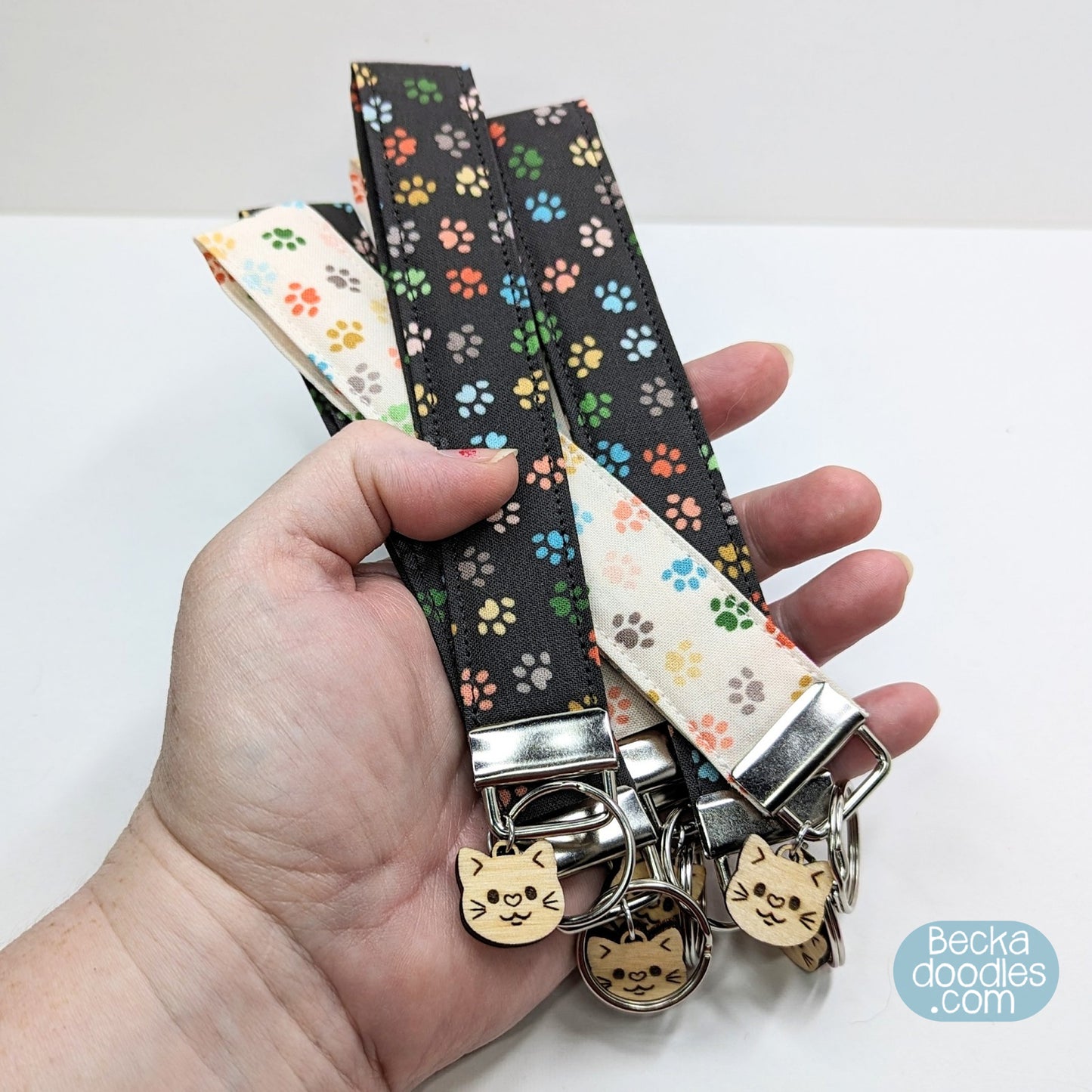 Toe Beans Fabric Wristlet Keychain