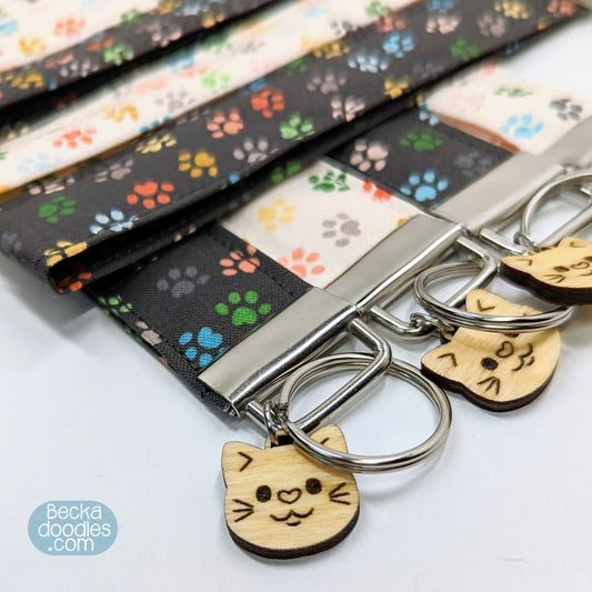 Toe Beans Fabric Wristlet Keychain