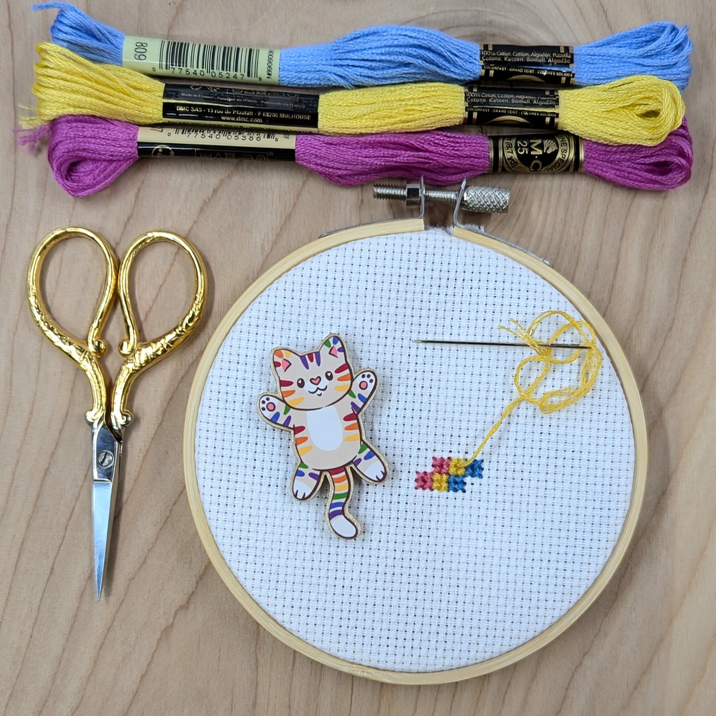 Rainbow Cat Needle Minder