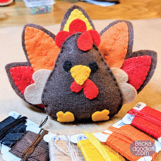 Chubby Turkey Felt Sewing Pattern